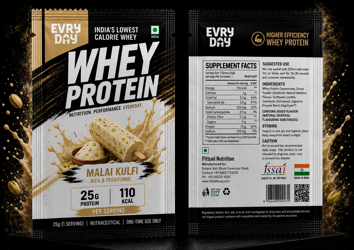 EVRYDAY Whey Protein - Malai kulfi Sachet